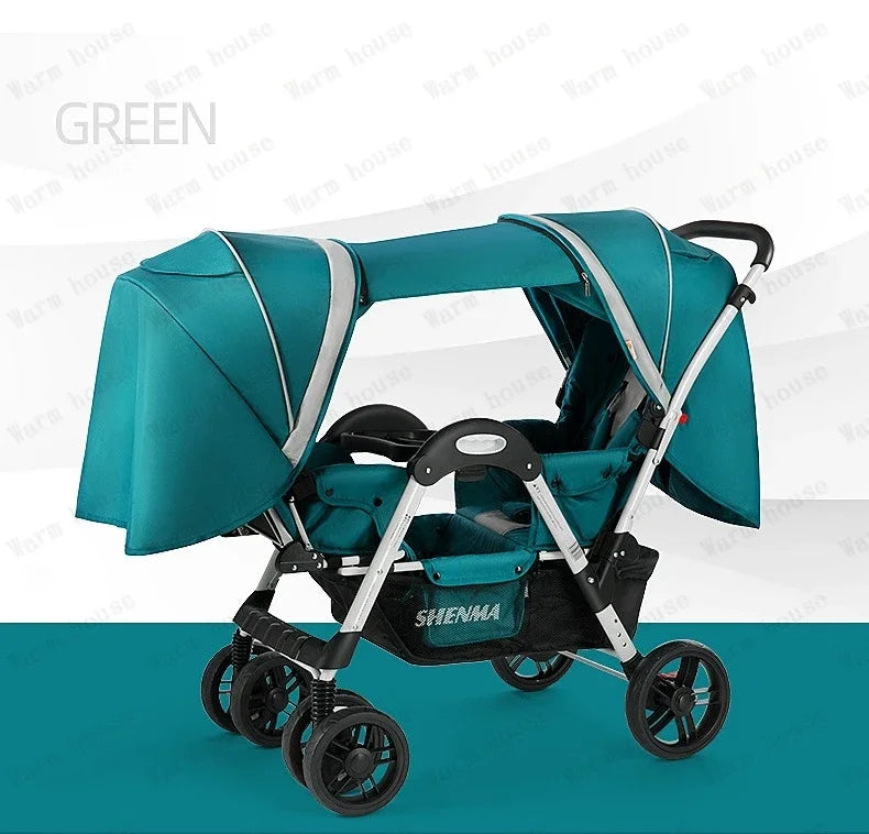 New Front and Rear Seat Twin Stroller Foldable