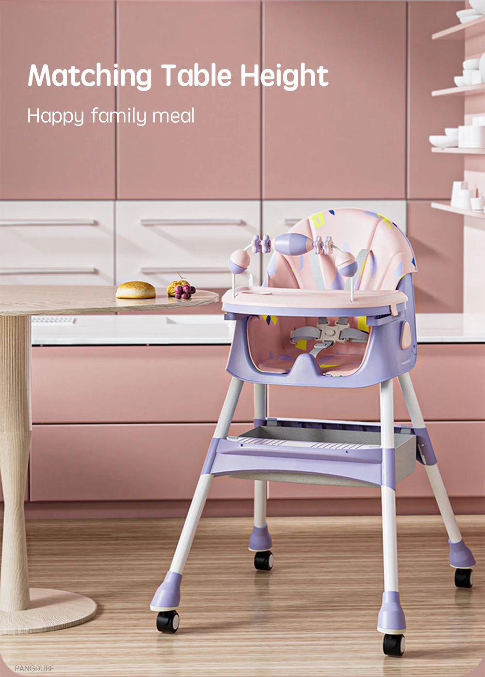 Foldable Baby High Chair Reclining