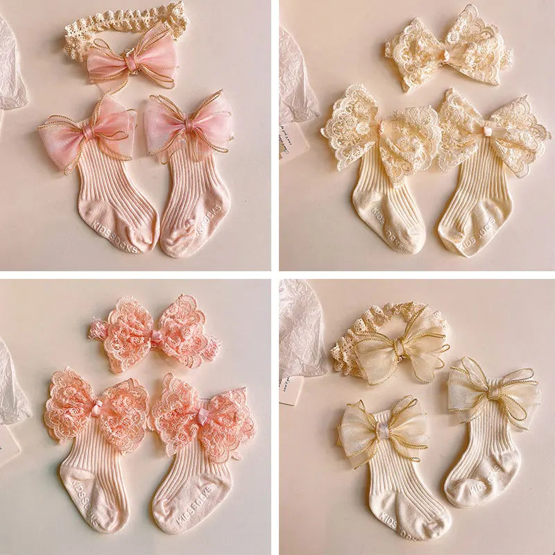 2Pcs Baby Bow Socks Set