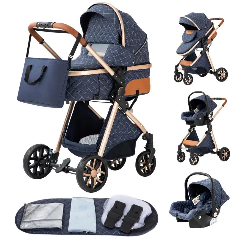 3 in 1 Baby Stroller Easy Folding