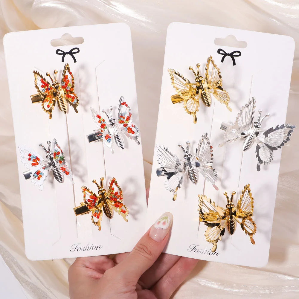 2pcs/set Metal Clip Move Simulation Butterfly