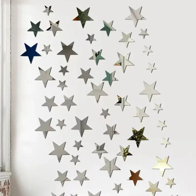 20/42pcs Star Mirror Wall Sticker