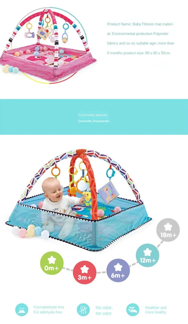 Baby Fitness Frame Early Education Crawling Game Blanket