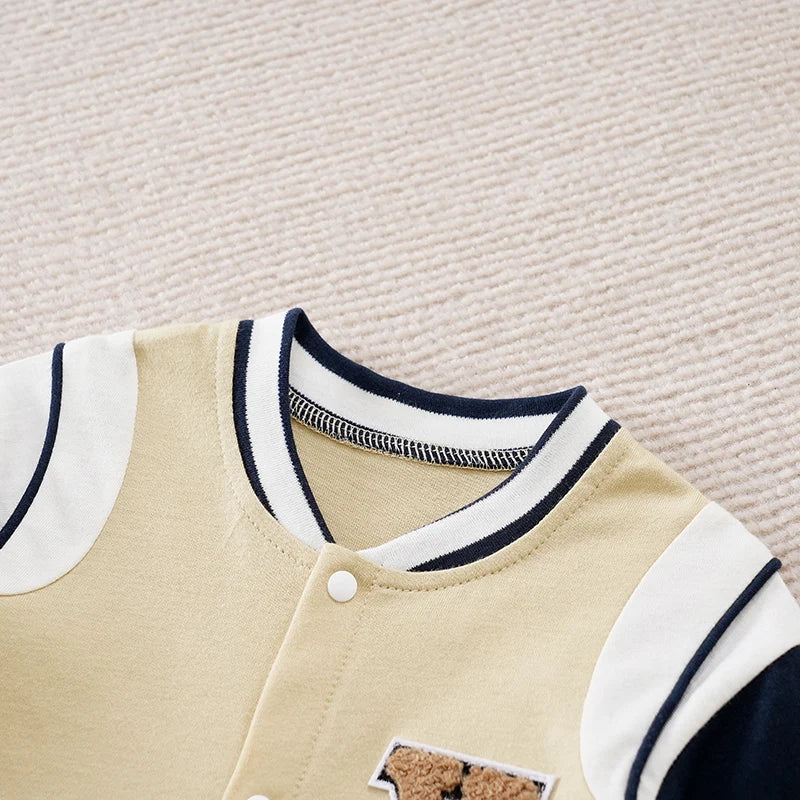 Handsome Baseball Jersey Cotton Comfortable Long Sleeve Casual Baby Bodysuit