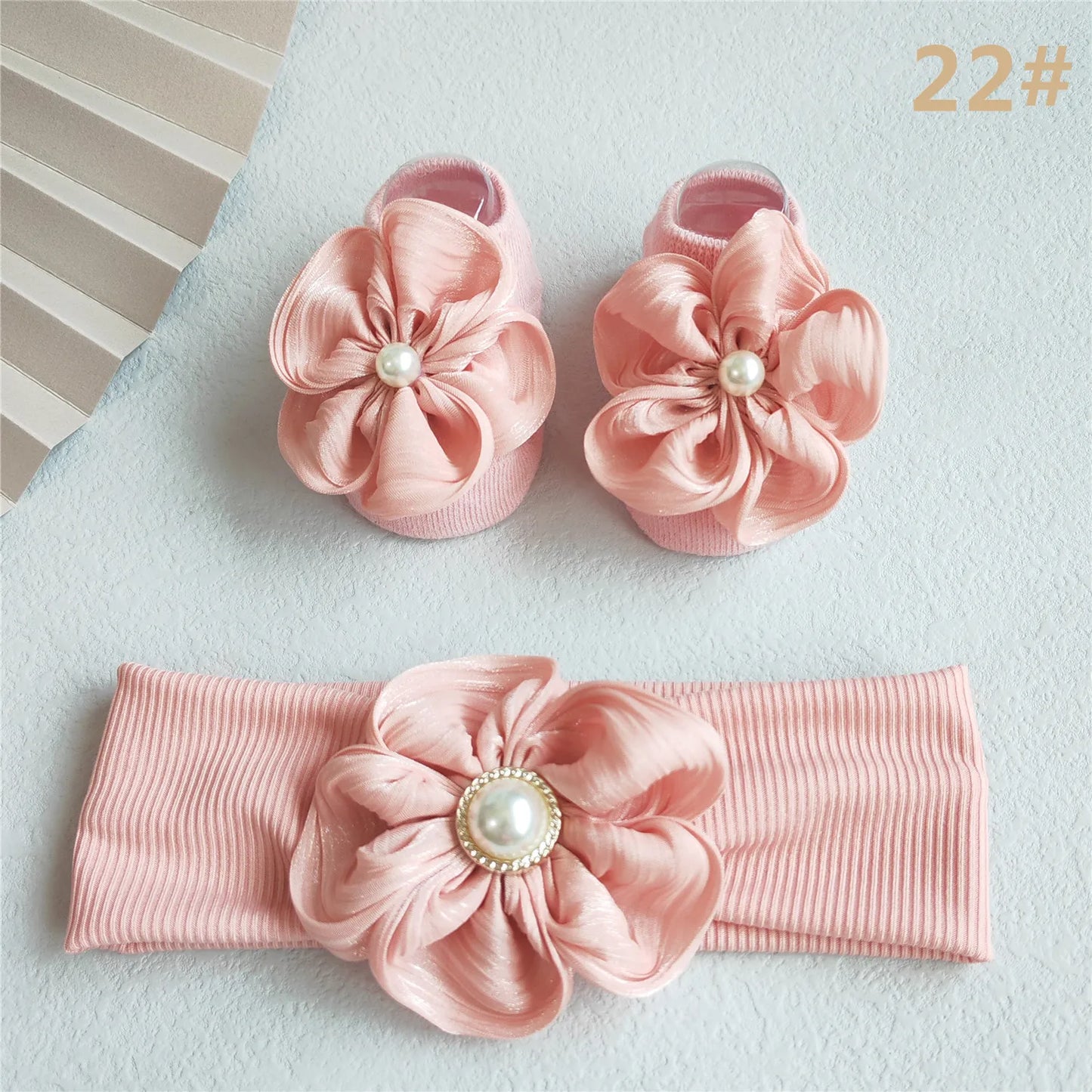 2Pcs/Set Lace Flower Baby Girl Headband Socks