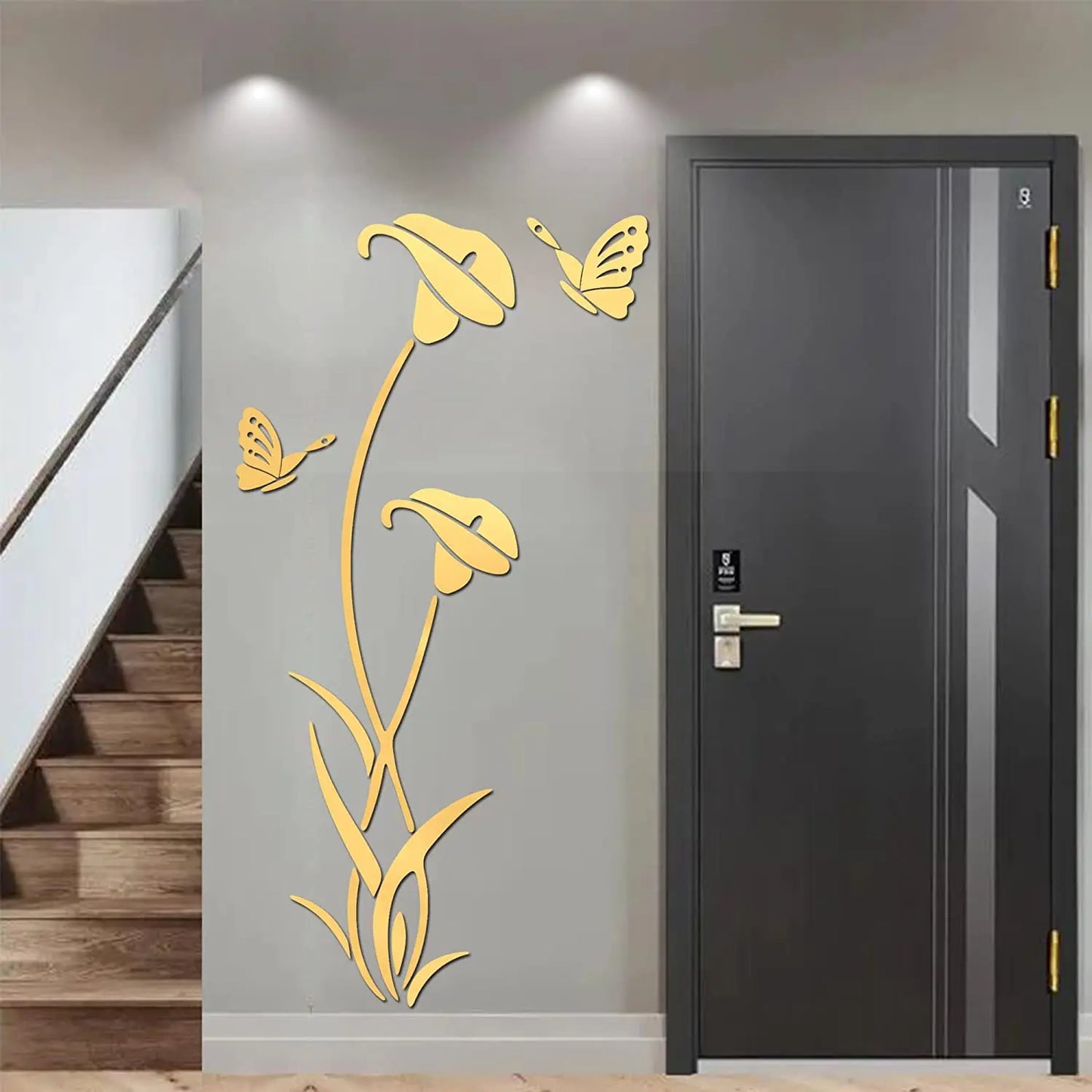 3D Mirror Flower Wall Sticker Large