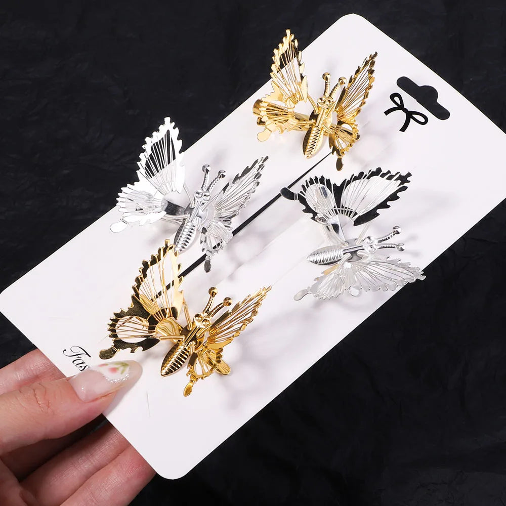 2pcs/set Metal Clip Move Simulation Butterfly