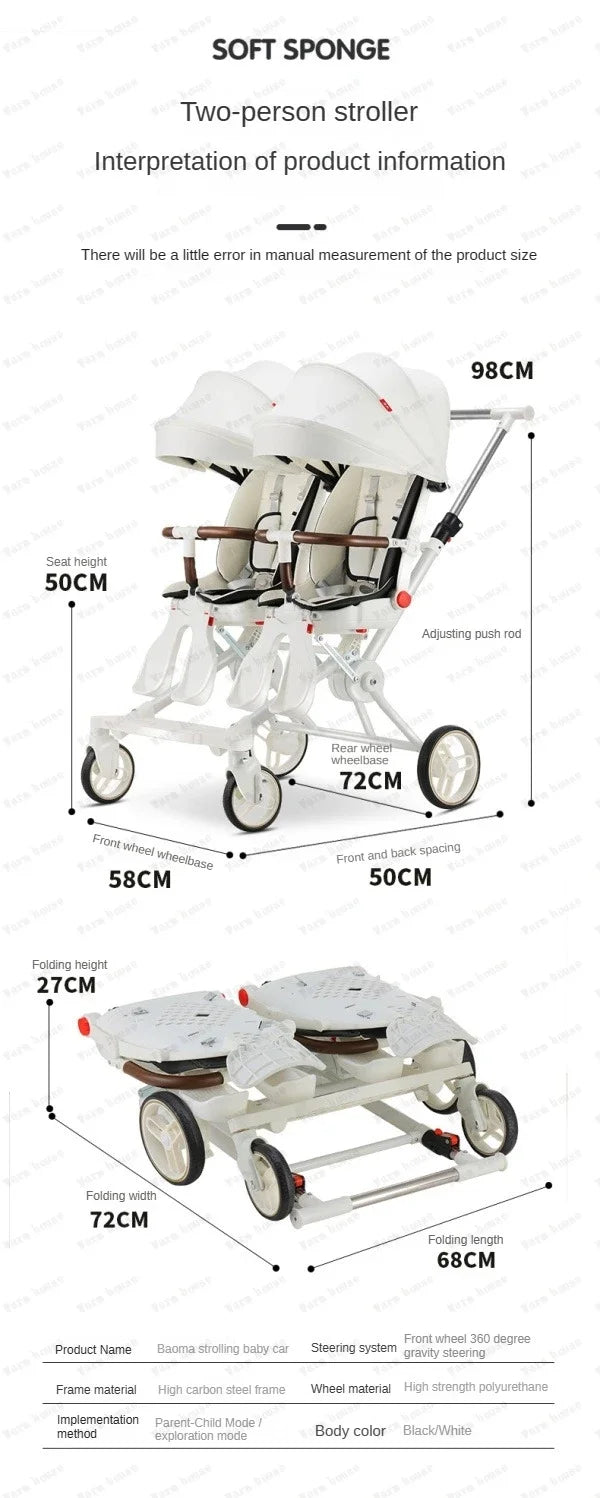 EU stock Double Portable Baby Carriage Twins