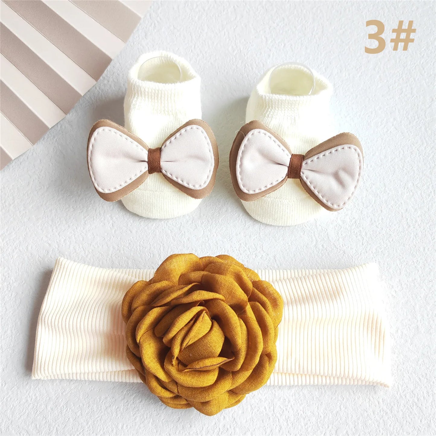 2Pcs/Set Lace Flower Baby Girl Headband Socks