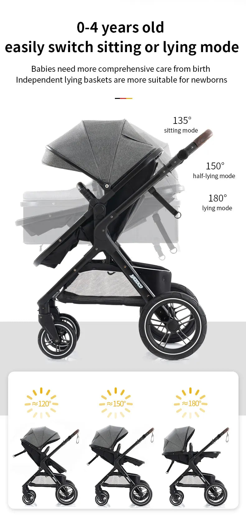 Newest Luxury Baby Stroller 3in1