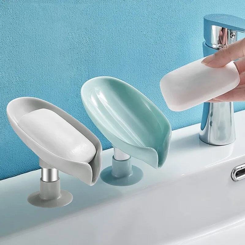 2pcs Drain Soap Holder Leaf Shape