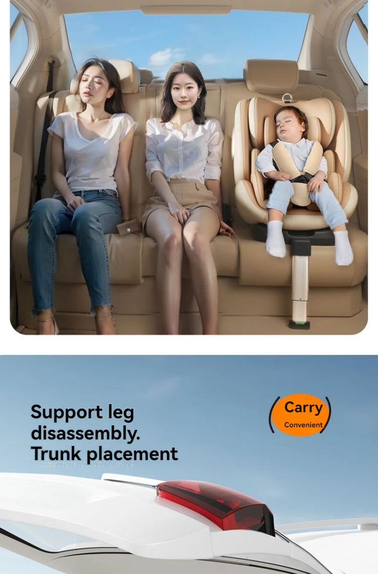 Child safety seat 0-12 years old, 360° rotation