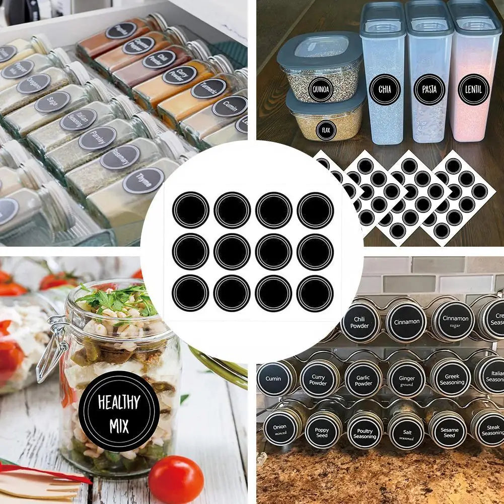 12pcs Empty Spices Label Stickers For Kitchen