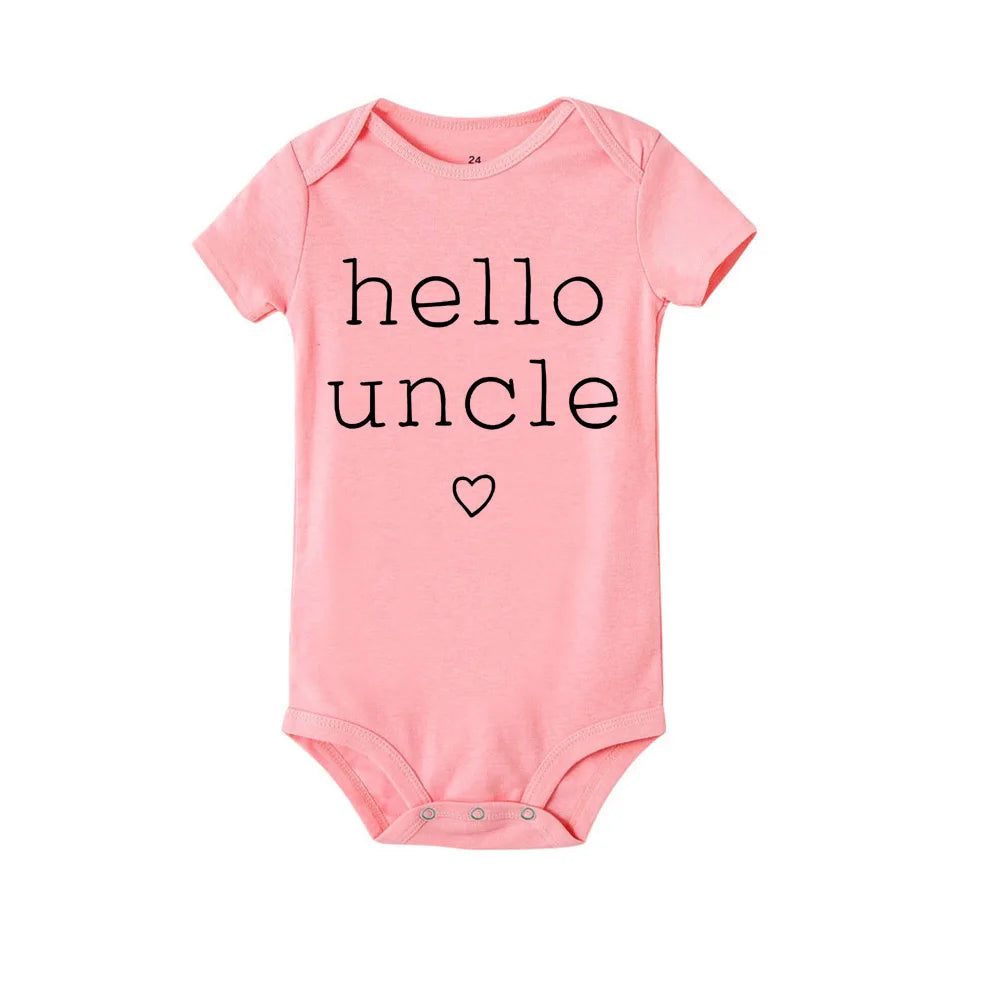 Hello Grandma Grandpa Newborn Baby Summer  Bodysuits