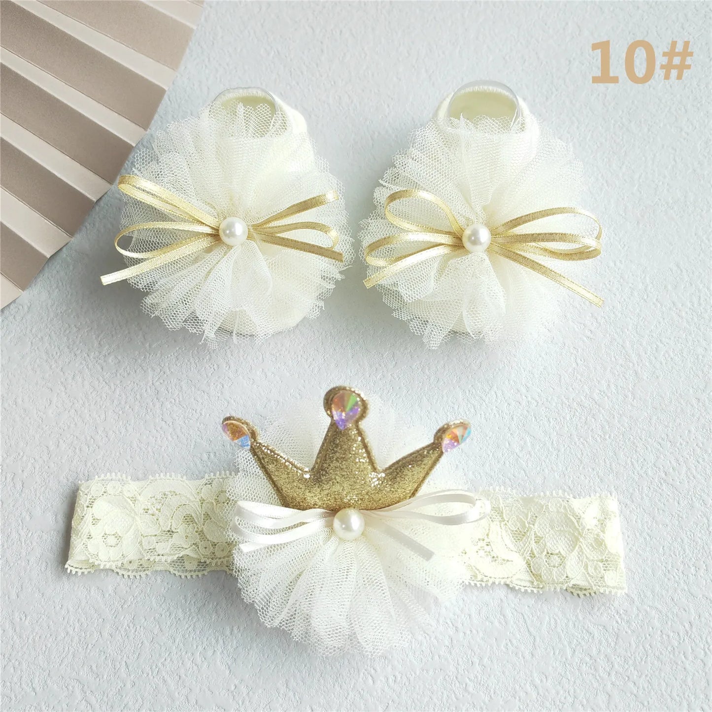 2Pcs/Set Lace Flower Baby Girl Headband Socks