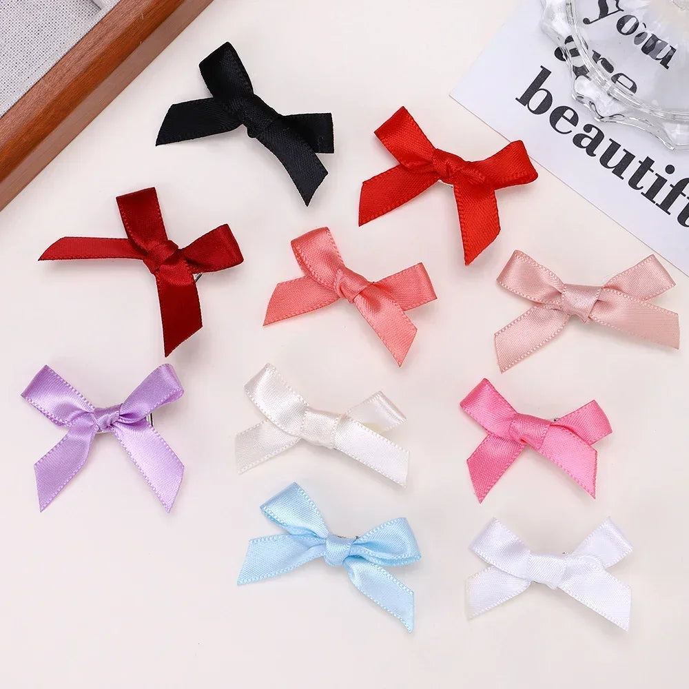 24Pcs Girls Bows Mini Hair Clips  Handmade