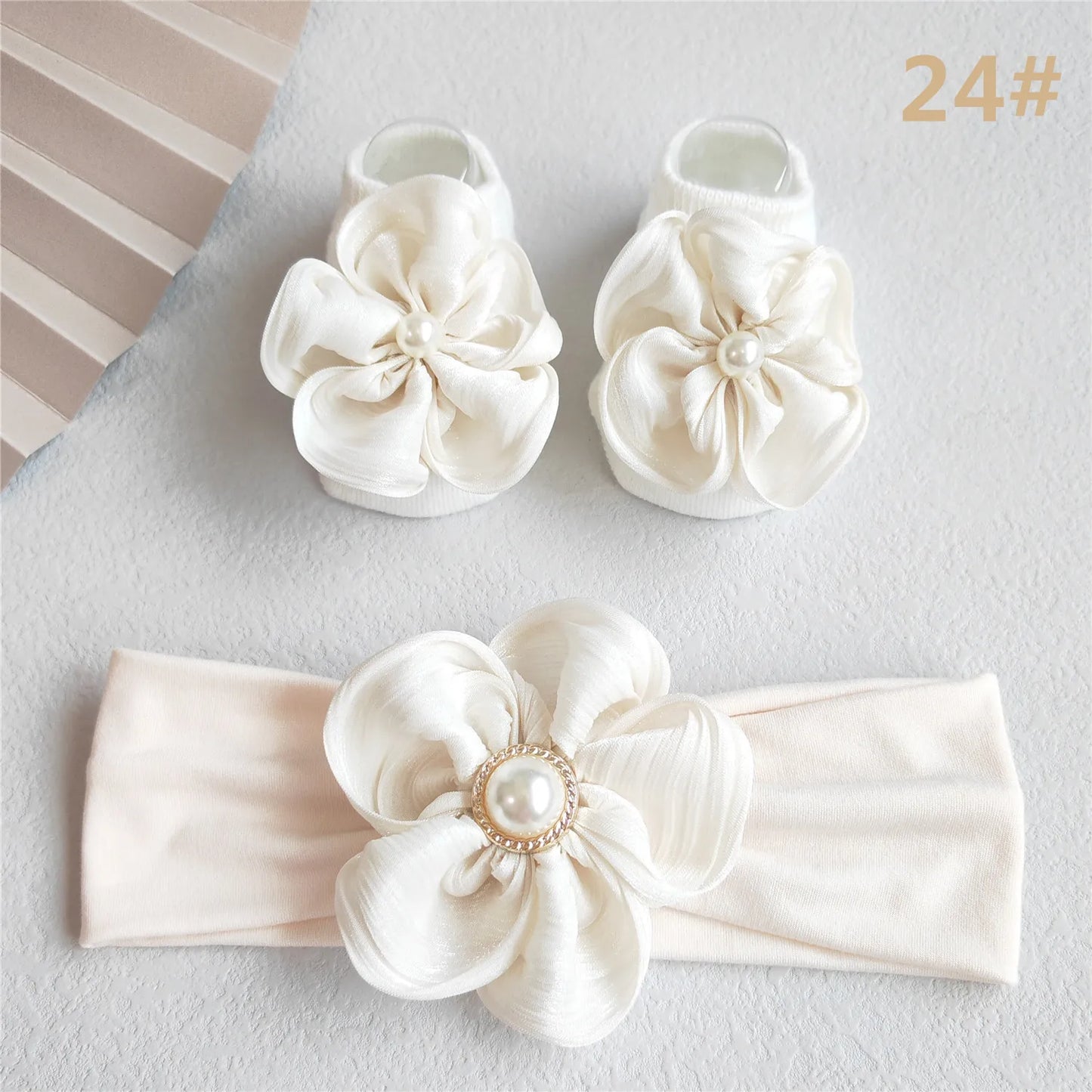 2Pcs/Set Lace Flower Baby Girl Headband Socks