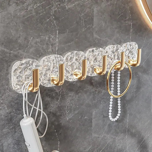 1pc Light Luxury Free Punching Transparent Row Hook