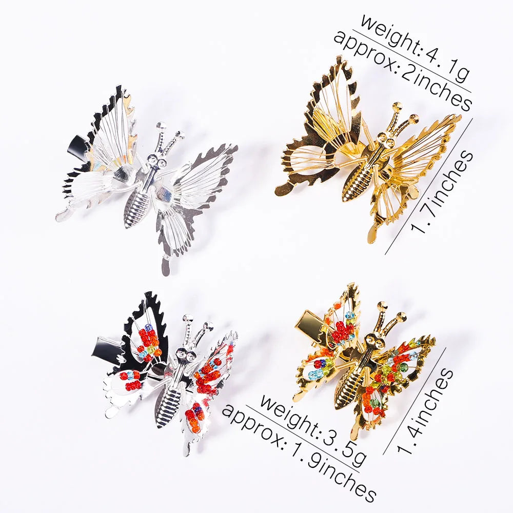 2pcs/set Metal Clip Move Simulation Butterfly