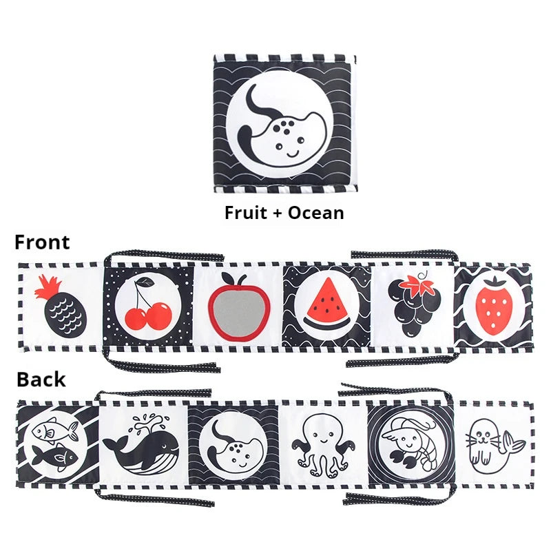 Baby visual stimulation card black and white high contrast