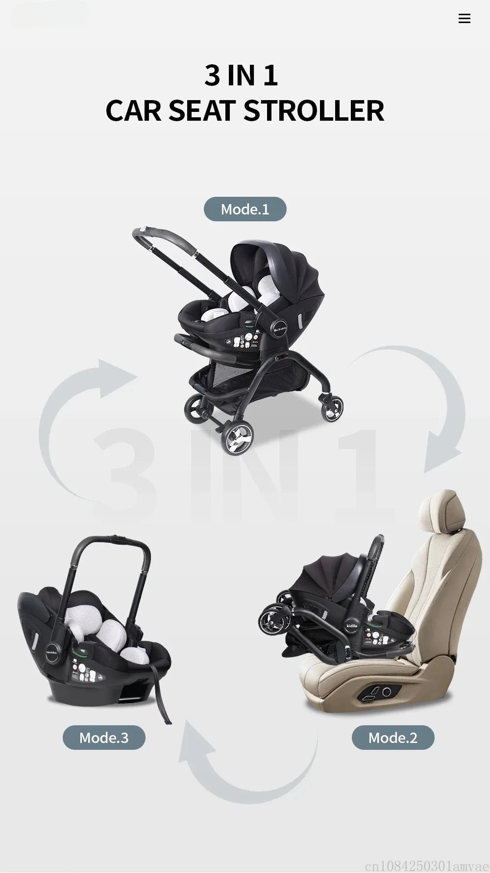 4 in 1Newborn Baby Stroller Multi-function Car Sea