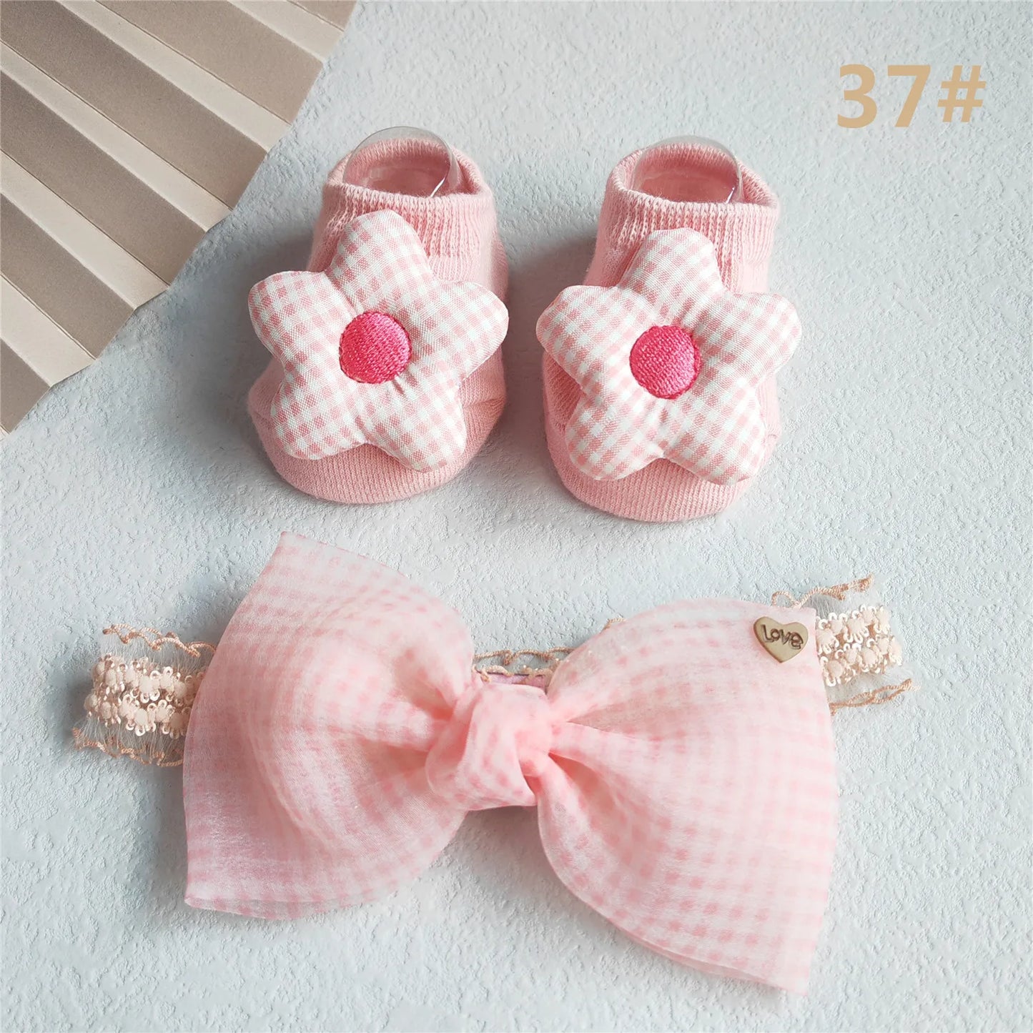 2Pcs/Set Lace Flower Baby Girl Headband Socks