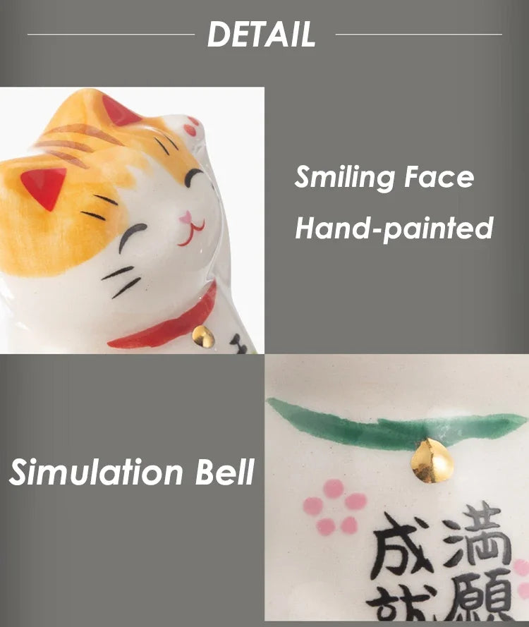 Pack of 3 Pieces Mini Ceramic Lucky Fortune Cat