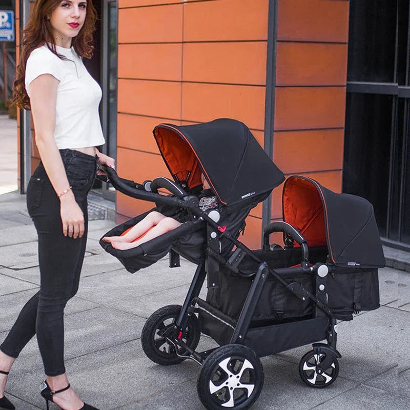 New Twins Baby Stroller with Four Wheels for Easy Mobility