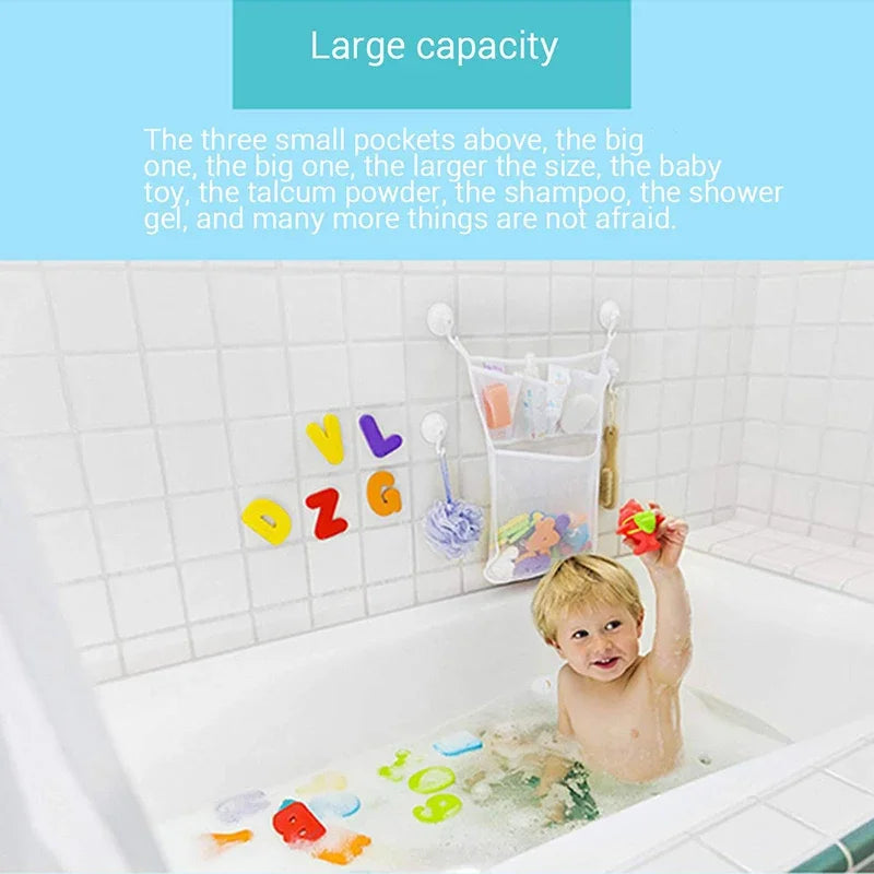 Baby Shower Bath Toys Storage Mesh with Strong Suction Cups