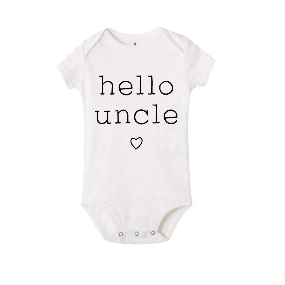 Hello Grandma Grandpa Newborn Baby Summer  Bodysuits