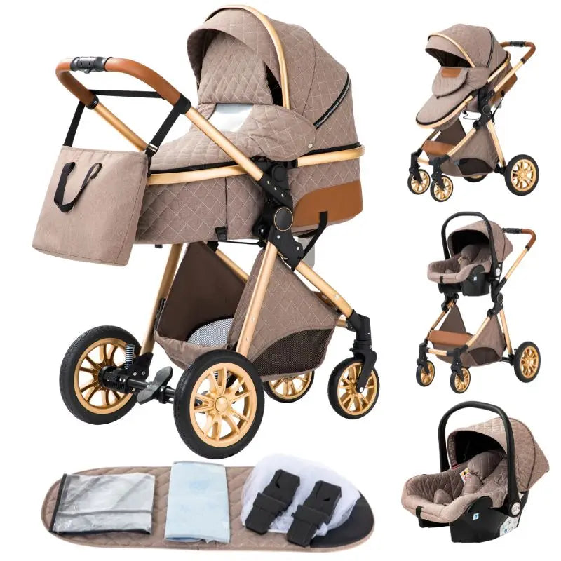 3 in 1 Baby Stroller Easy Folding