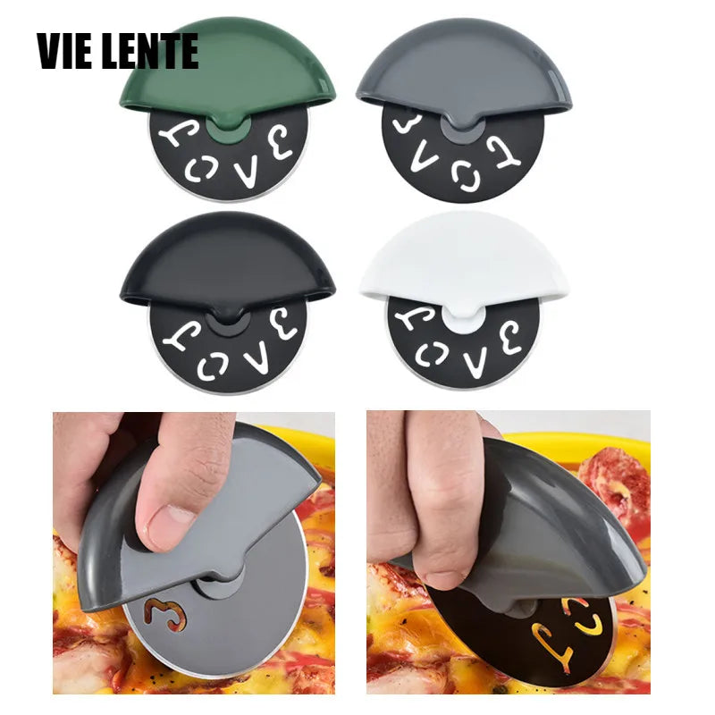 Round Wheel Cutting Knife for Pizza with Lid Roulette Roller