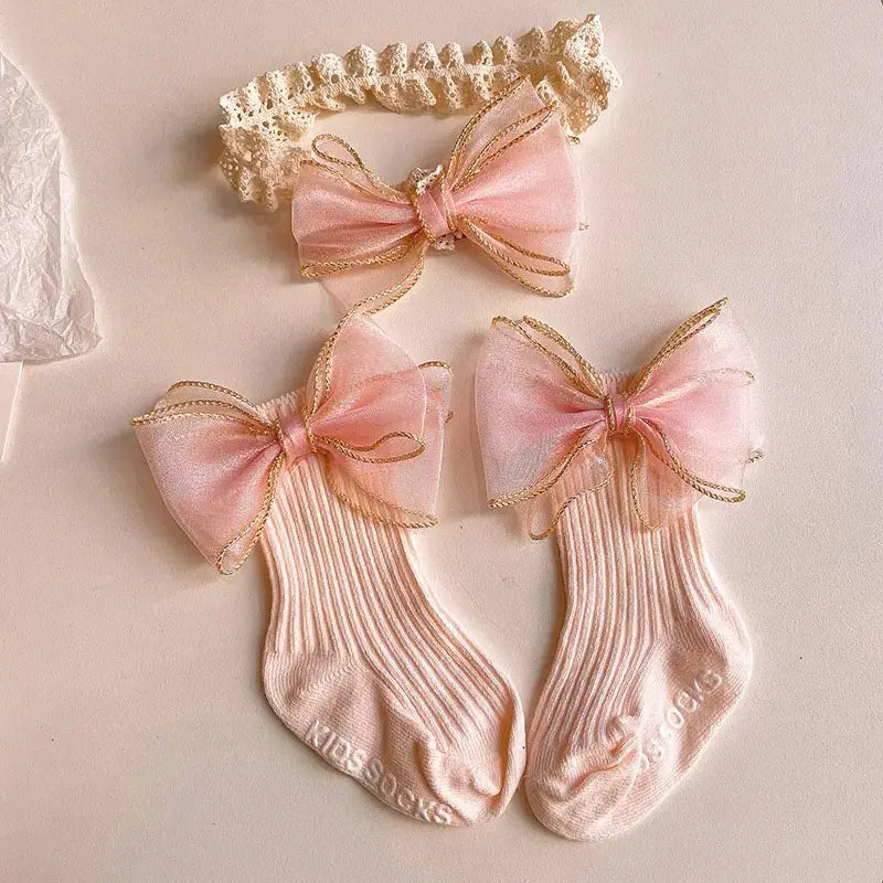 2Pcs Baby Bow Socks Set