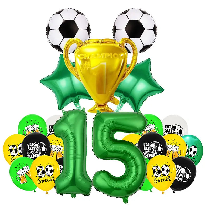 Soccer Football Birthday Decorations Aluminum Film Balloon Tableware Plate Cup Napkins Tablecloth Baby Shower Party Supplies