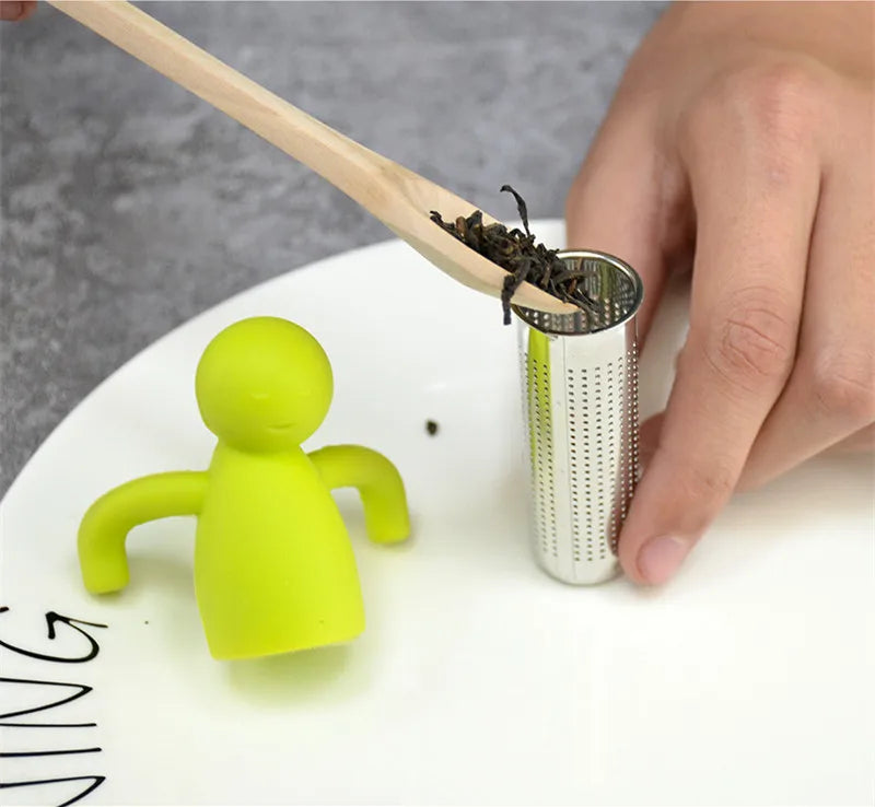 Creative Little Man Shape Silicone Stainless Steel Tea Infuser