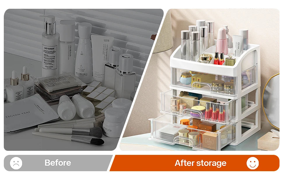 Skincare Desktop Storage Box with 3 Drawers