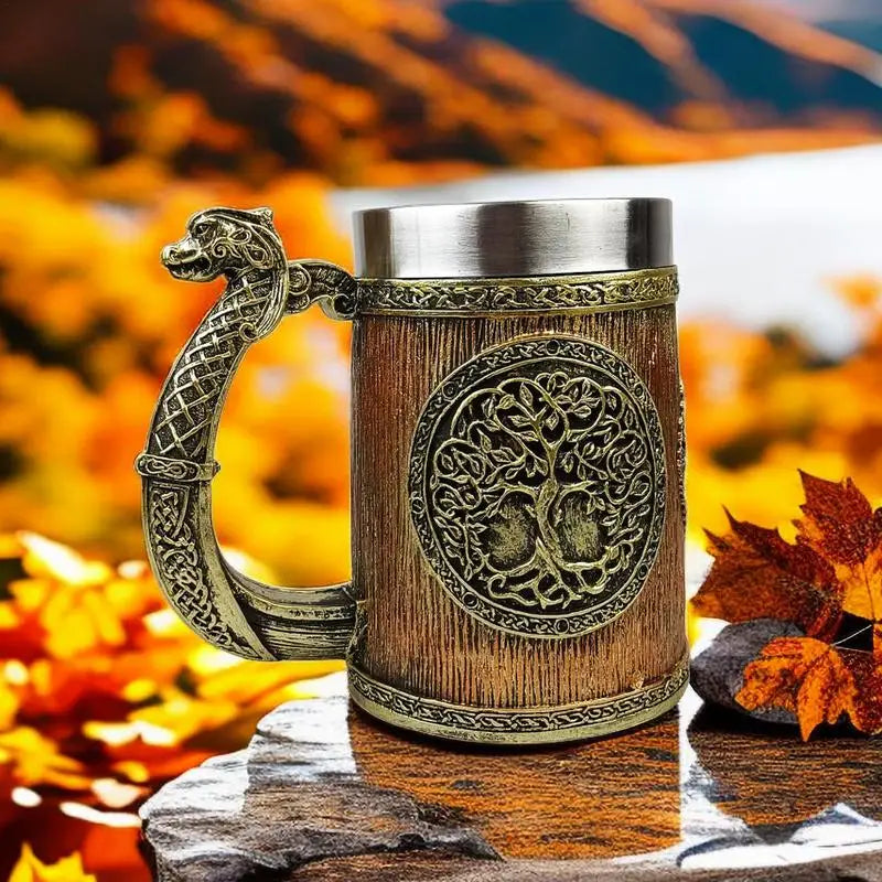 Viking Wood style Beer Mug