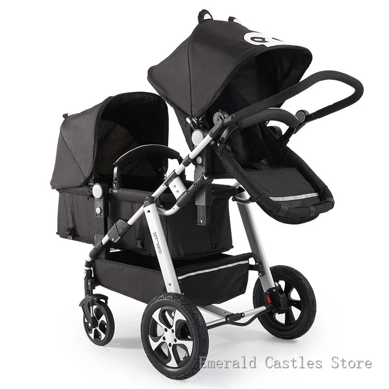 New Twins Baby Stroller with Four Wheels for Easy Mobility