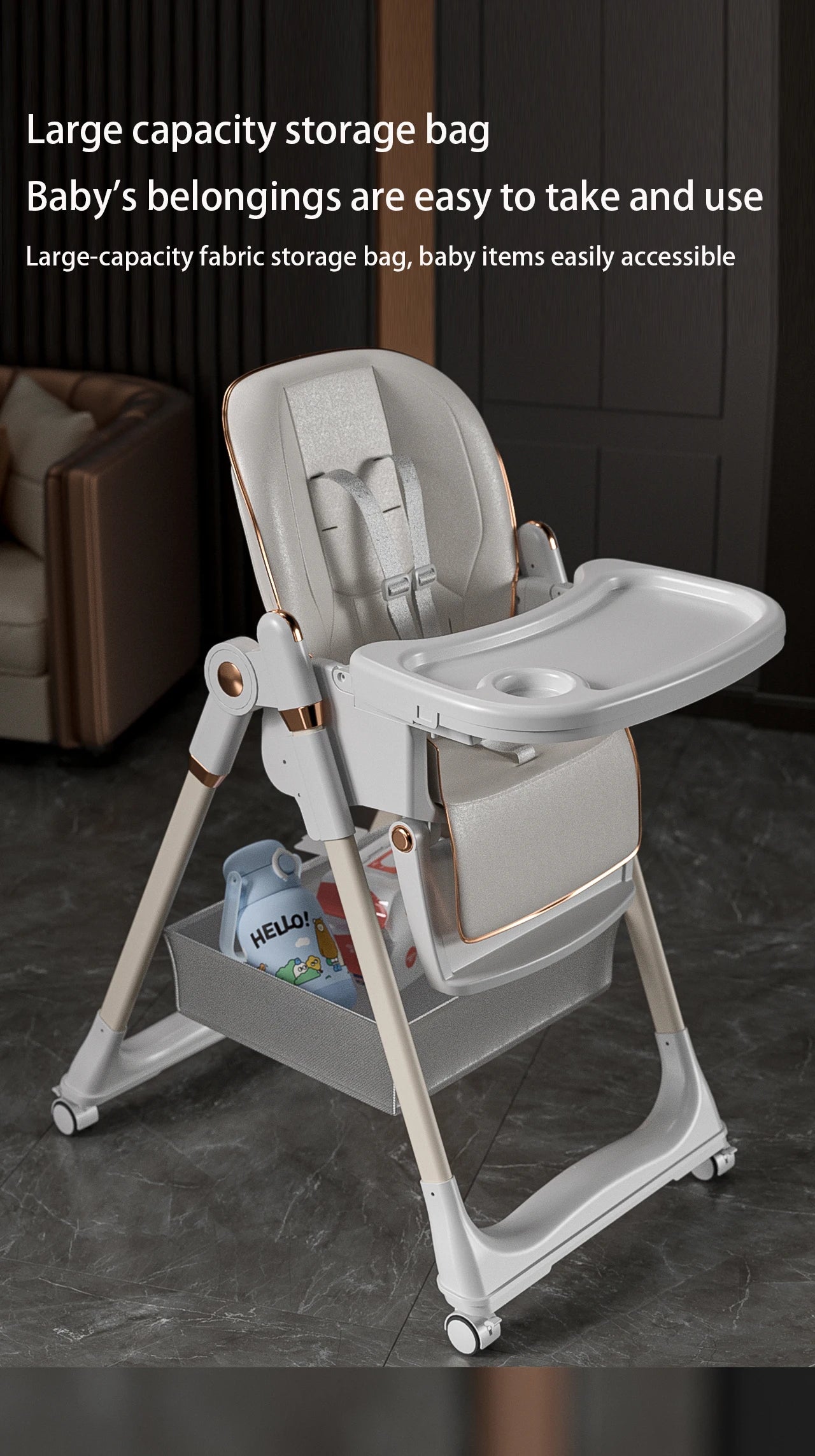 Baby Feeding Table Chair with Wheels