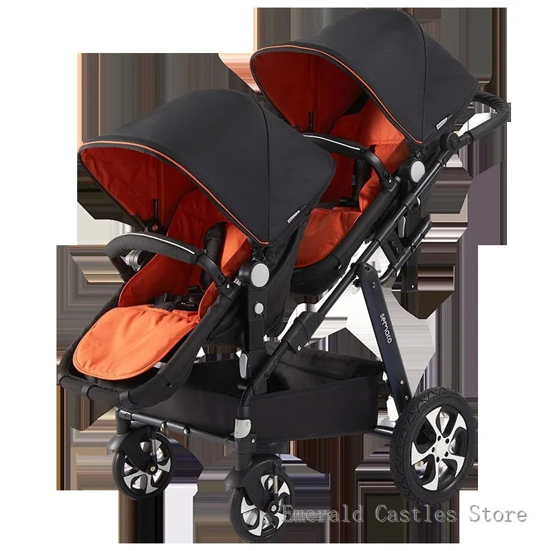 New Twins Baby Stroller with Four Wheels for Easy Mobility