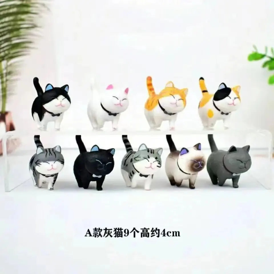 9pcs Cute Cat Ornaments