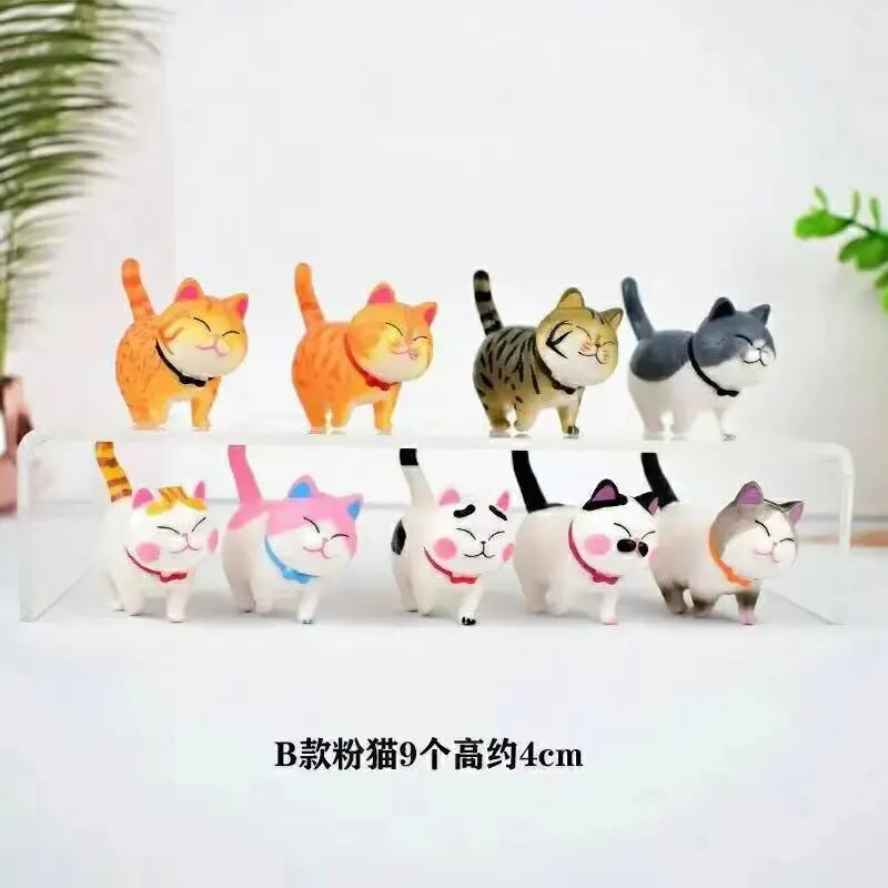 9pcs Cute Cat Ornaments