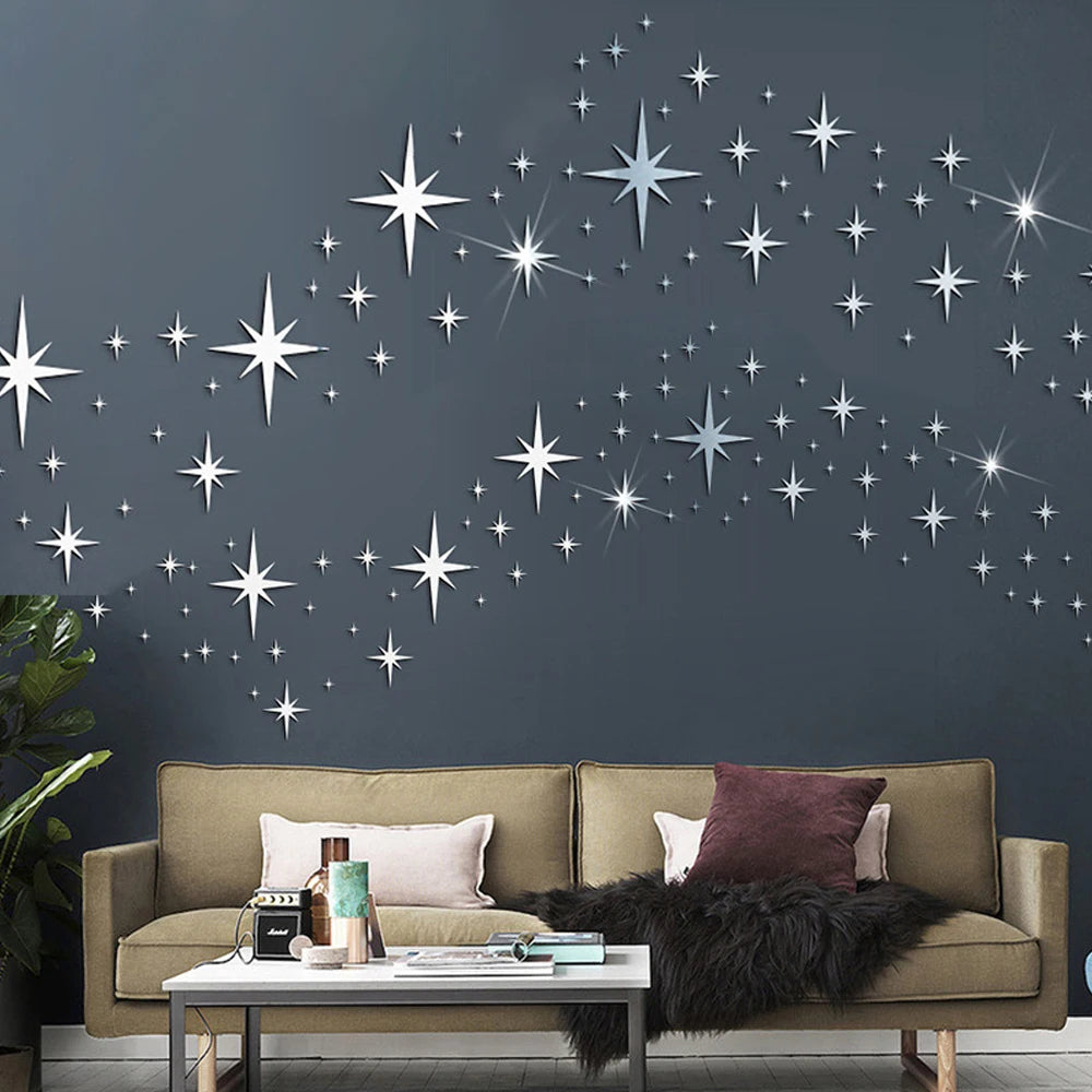 20/42pcs Star Mirror Wall Sticker