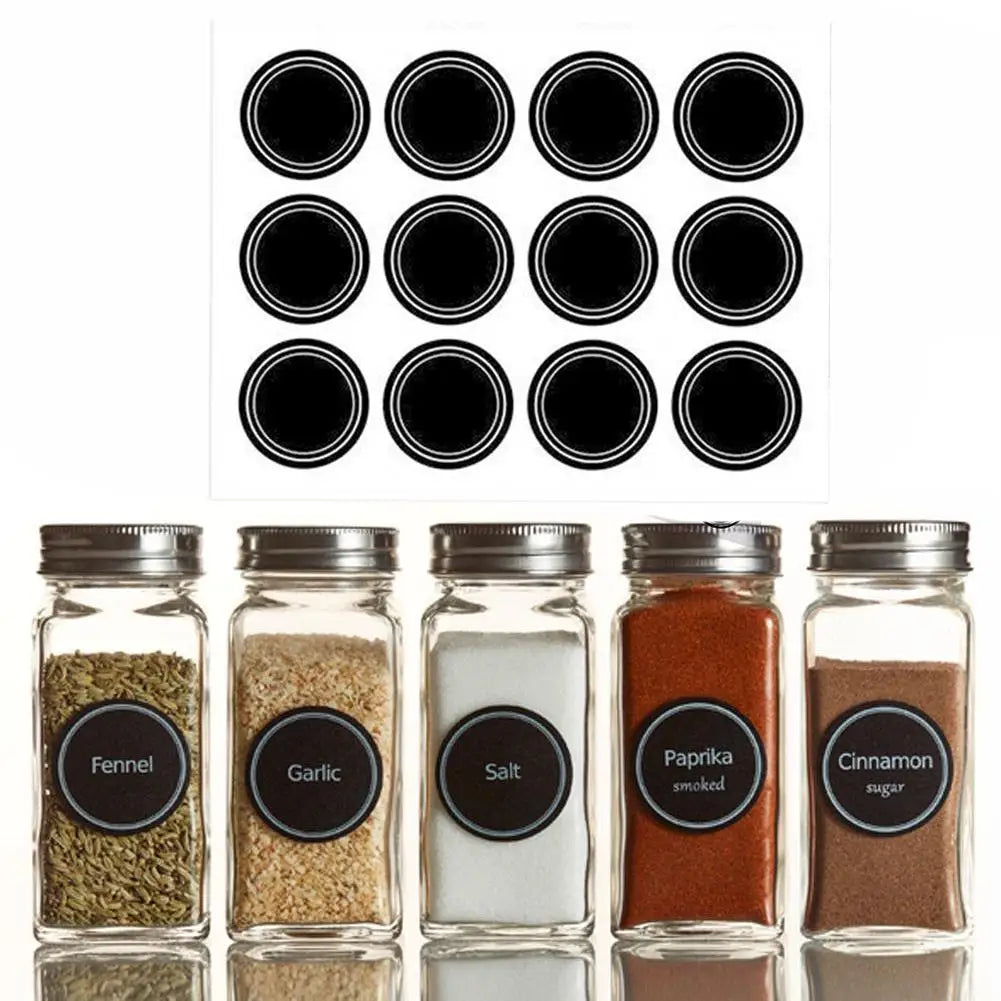 12pcs Empty Spices Label Stickers For Kitchen