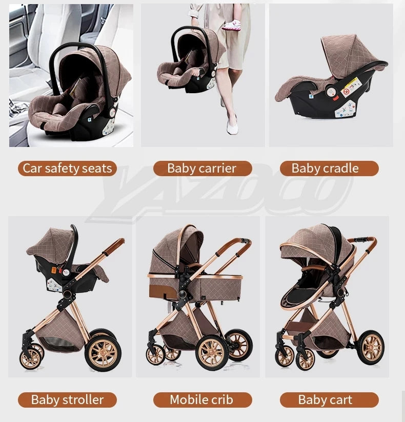 3 in 1 Baby Stroller Easy Folding