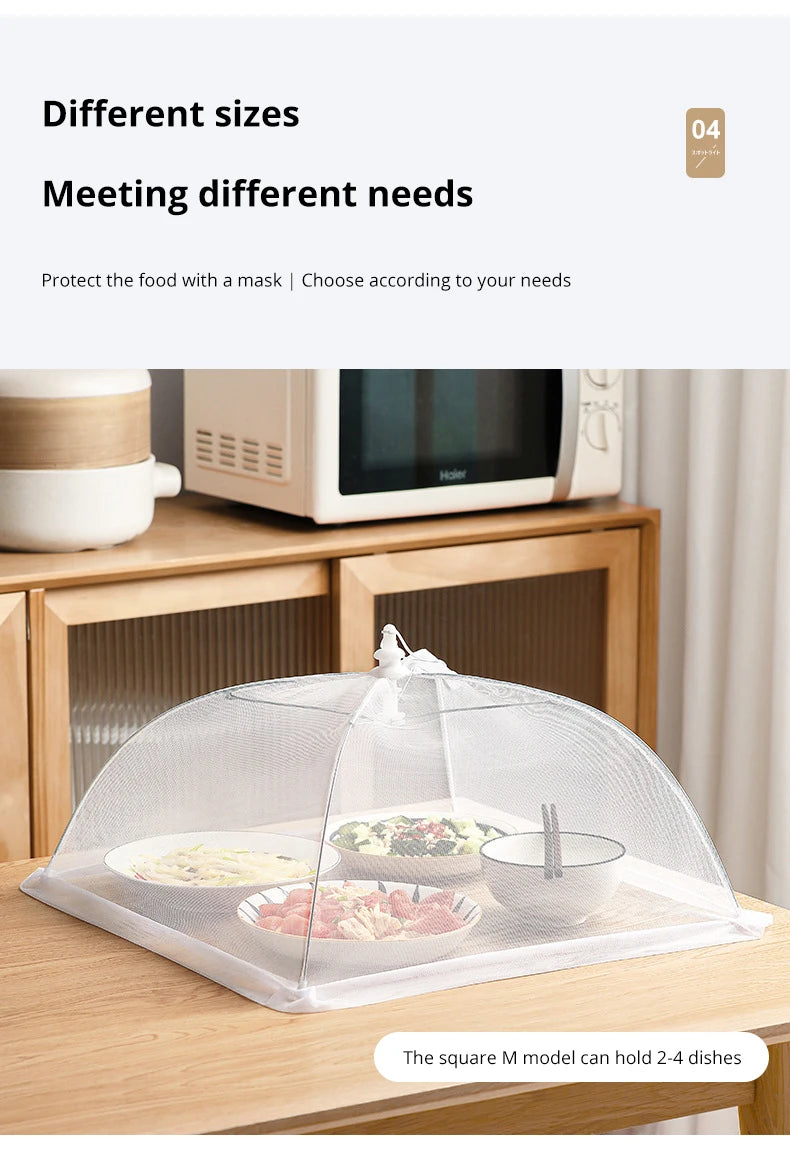 1pc White Square Folding Food Cover