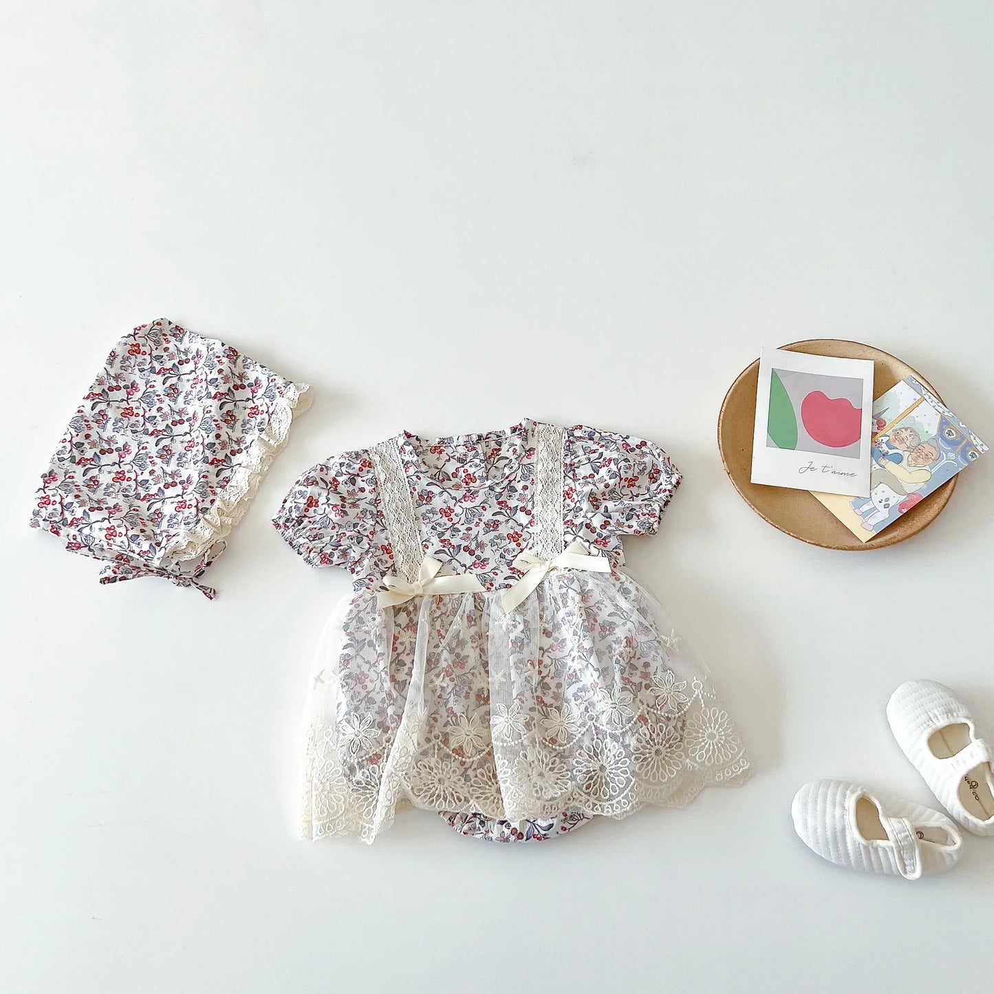 Summer Baby Girl's Floral Short-sleeved Bodysuit