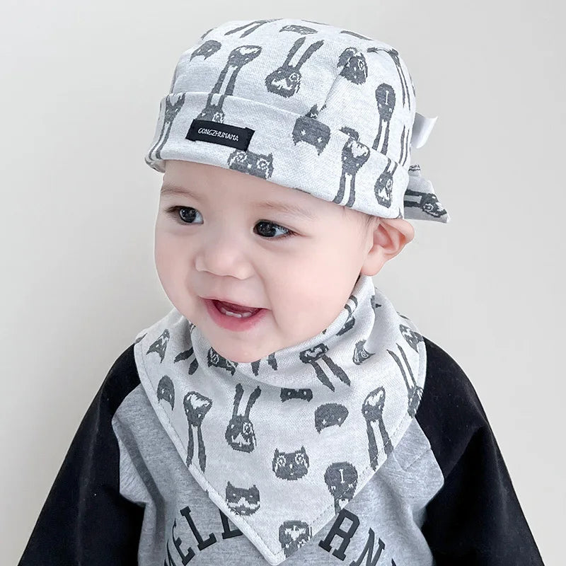 Cute Bear Print Baby Hat Spring