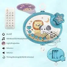 Musical Baby Crib Mobile with Lights Music Projection for Infants 0-6 Months Remote Control Crib Toys for Newborn Baby Mobile