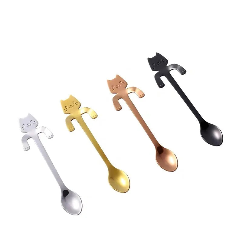 4pcs/set Stainless Steel Mini Cat Kitten Design